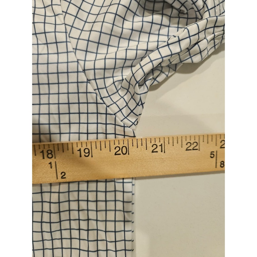NWT Collars and Co Polo Shirt Mens Medium Blue Check Preppy Dress Collar - Picture 12 of 13